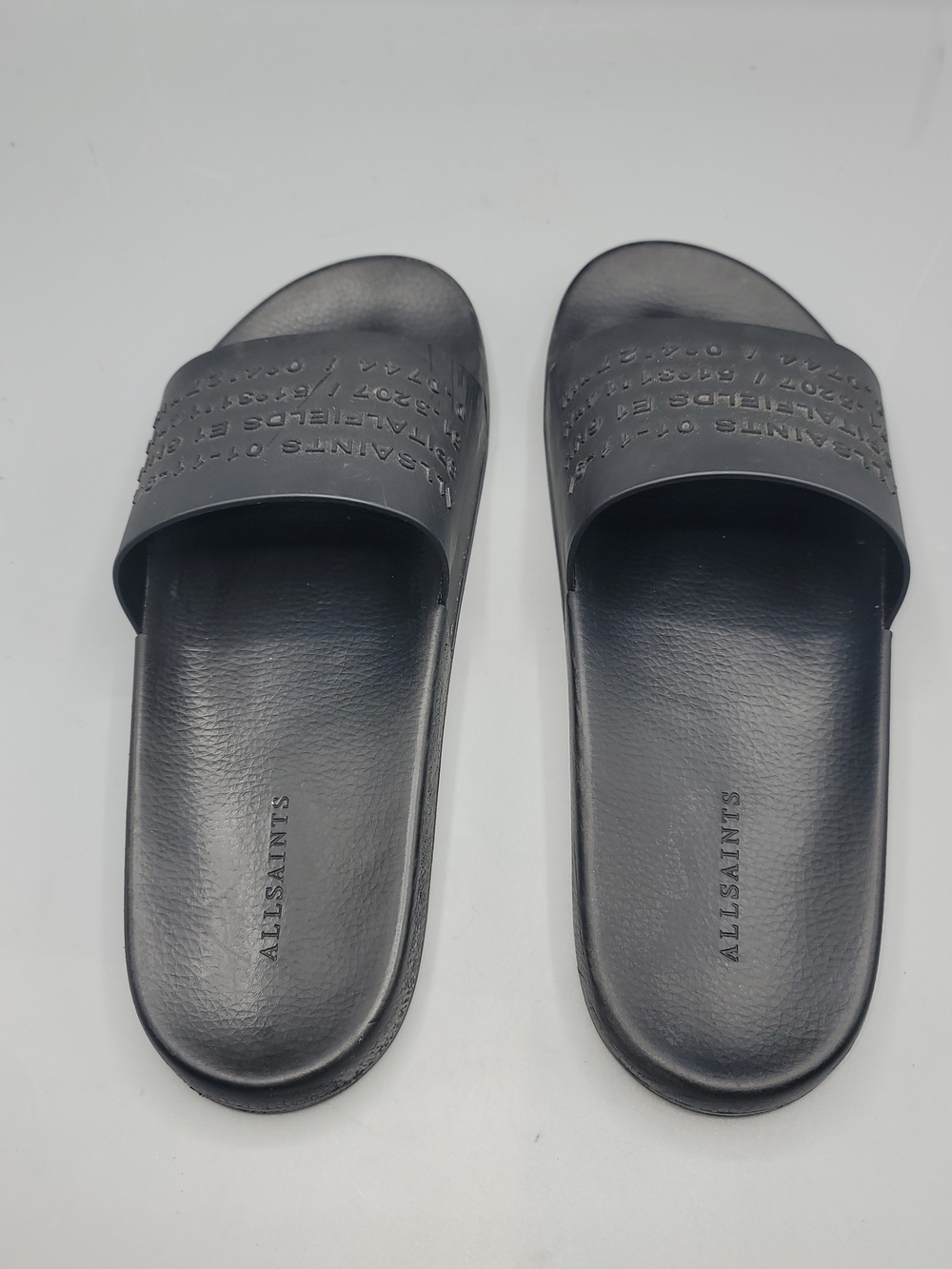 Black AllSaints Renegade Slide Sandals Size 44